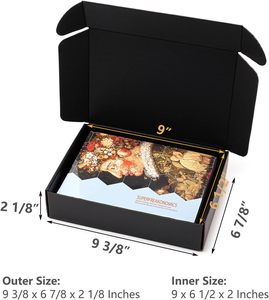 Cajas de Cartón Corrugado Negras Timirog de 9x6.5x2 Pulgadas, Paquete de 25, con Cierre de Lengüeta, Hechas en China, para Pequeñas Empresas, DVD - Product Image 2