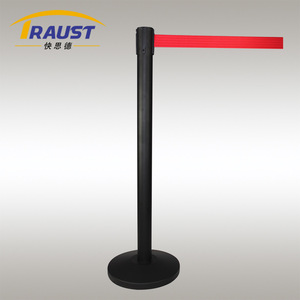 Dayanıklı siyah geri çekilebilir kemer bariyer Stanchion kuyruk standları sonrası kaldırım güvenlik bariyerleri trafik yönetimi Metal trafik - Product Image 3