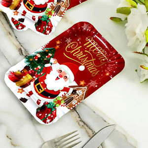 Nuovo Stile 10pz Piatti di Carta Ecologici USA e Getta Tema Buon Natale <span class=keywords><strong>per</strong></span> Torte, Stoviglie <span class=keywords><strong>per</strong></span> Feste e Cene in Famiglia - Product Image 5