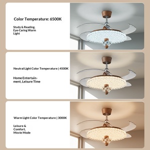 Nuevo Ventilador de Techo con Luz de Estilo Antiguo para Sala de Estar y Comedor, Ventilador de Techo Silencioso de Lujo para el Hogar - Product Image 3