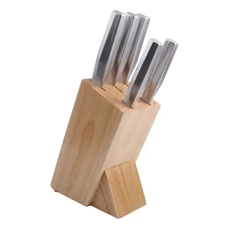 Best Selling 6pcs Non Stick Cooking Tools Kitchen Knife Set With Stainless Steel Block