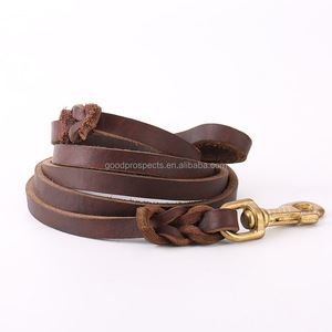 Vendita calda <span class=keywords><strong>Custom</strong></span> guinzaglio per cani in vera pelle per cane regolabile fibbia guinzaglio per animali domestici con fibbia in ottone in pelle pieno fiore - Product Image 3