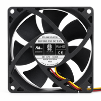 Ventilateur de refroidissement d'échappement électrique à inverter DWPH DC 12V 0.40A EC 80X80X25mm sans balais à double roulement à billes ODM EFC-08E12D-EF05