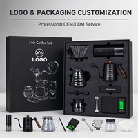 Set Perlengkapan Kopi Pour Over OEM 11-13 Pcs, Termasuk Teko 600 ml, Timbangan Digital, Server Kaca, Grinder Manual, dan Perlengkapan Perjalanan, Cocok untuk Hadiah