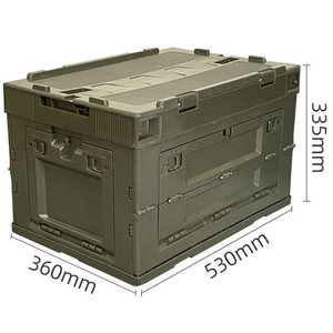 Boîte de rangement pliable multifonctionnelle en plastique pour le camping, grande caisse empilable pliable, bac de rangement pour voiture et extérieur - Product Image 3
