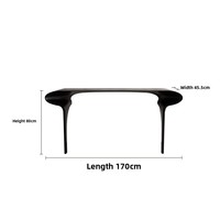 Meja Konsol Kayu Solid Minimalis Modern Bergaya Wabi-Sabi, Terpasang di Dinding, Ultra-Sempit, Warna Hitam, Perabot Rumah untuk Pintu Masuk