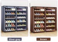 Range-chaussures métallique simple à 7 niveaux, anti-poussière, pour dortoir étudiant, entrée de maison, organisateur de chaussures, économique, moderne et minimaliste