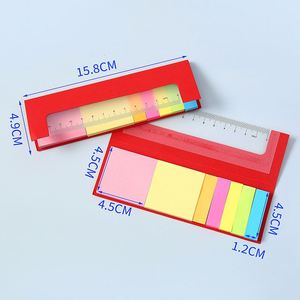 Blocs-notes autocollants personnalisés avec logo imprimé et règle, onglets d'indexation en film néon, bloc de papier, cadeau promotionnel d'entreprise - Product Image 4