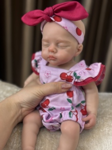 Muñeca Bebé <span class=keywords><strong>Reborn</strong></span> Realista de 13 Pulgadas, Recién Nacida Dormida, Niña, Silicona, Cuerpo Suave con Peso, Hecha a Mano, CE - Product Image 4