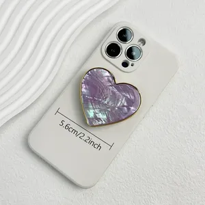 Coque de luxe en forme de coeur goutte adhésif électroplaqué Transparent Soncket téléphone parler <span class=keywords><strong>Tok</strong></span> coque en forme de coeur poignée de téléphone portable - Product Image 5