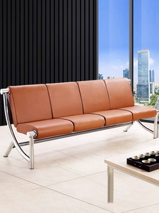 Muebles para <span class=keywords><strong>Sala</strong></span> <span class=keywords><strong>de</strong></span> <span class=keywords><strong>Espera</strong></span>, Estructura Metálica Dorada, <span class=keywords><strong>Sillas</strong></span> Dobles <span class=keywords><strong>de</strong></span> Cuero para Hospital, Aeropuerto, <span class=keywords><strong>Sala</strong></span> <span class=keywords><strong>de</strong></span> <span class=keywords><strong>Espera</strong></span> Pública, Barbería - Product Image 6