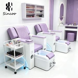 Multifunctional Modern Glass Nail Salon Electric Massage Pedicure Manicure <b>Chair</b> with USB and LED Light Spa - Product Image 1
