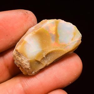 หยาชี โอปอลเอธิโอเปียธรรมชาติ 18.5+ กะรัต รูปทรงไม่สม่ำเสมอ สำหรับบำบัดจักระ หุ้มด้วยลวด - Product Image 2