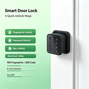 Serrure de porte intelligente à empreinte digitale, entrée sans clé, code numérique, serrure de porte intelligente à bouton rond pour chambre à coucher, appartement, porte intérieure - Product Image 6