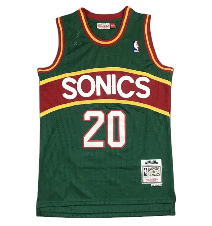 Men's Seattle Super Sonics #20 Gary Payton Jersey Vintage Shawn Kemp #40 Embroidery Jersey