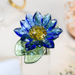 Flor de Loto de Cristal Azul, Decoración para el Hogar, Pisapapeles de Cristal, Figura Decorativa, Centro de Mesa para Bodas, Adorno, Artesanía de Cristal - Product Image 6