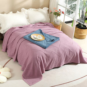 <span class=keywords><strong>Gaze</strong></span> tissée de couette de serviette gaufrée 100% coton transfrontalière pour l'été simple ou <span class=keywords><strong>double</strong></span> couverture de sieste de canapé ou couverture de bureau - Product Image 4