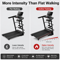Caminadora Plegable con Inclinación Automática y Ajuste de 1 a 12 Niveles, Máquina Eléctrica para Correr en Casa para Ejercicios Cardiovasculares