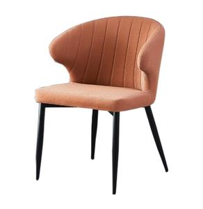 सस्ती stackable काले धातु पैर कपड़े चमड़े गद्देदार कम वापस खाने की कुर्सियों - Product Image 2