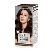 Pewarna Rambut Naspura Bubble Tanpa Amonia Ekstrak Tumbuhan Alami Penutup Uban Pewarna Rambut Rumahan OEM