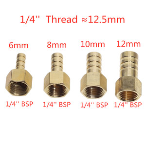 Brass <span class=keywords><strong>Hose</strong></span> Phù Hợp 4mm 6 8 10 barb đuôi 1/8 "1/4" 1/2 "3/8" BSP nữ chủ đề đồng nối Doanh coupler adapter - Product Image 4