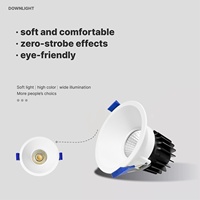 Spot encastré LED dimmable pour plafond, lampe de plafond en aluminium, lumière LED COB 12W 220-240V pour maison, bureau, magasin, hôtel, travaux d'ingénierie