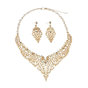 Conjunto de Collar y <span class=keywords><strong>Pendientes</strong></span> de Estilo Lujoso y Espléndido de la Fábrica de Joyería de Yiwu, Adorno para Vestido de Mujer para Cena - Product Image 1