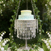 Lustre de mariage suspendu en acrylique, support à gâteau pivotant, forme personnalisable, montage facile pour décorations de fête XWLC Royal