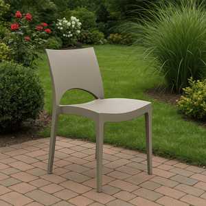Grandsoleil Sedie da Giardino in Polipropilene Color Juta 47x51x80 Cm Impilabili Senza Braccioli per Esterni - Product Image 6