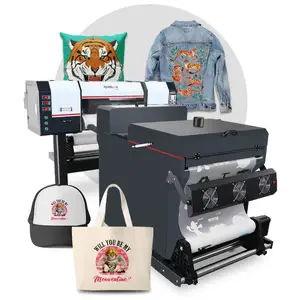 Conjunto de máquina de impressão, conjunto com pó agitador aa 60cm mini impressoras dtf máquina em roupas