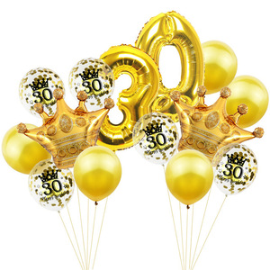 Corona per adulti palloncino di coriandoli di <span class=keywords><strong>un</strong></span> <span class=keywords><strong>anno</strong></span> set di 16 pezzi in oro forniture per decorazioni per feste di <span class=keywords><strong>compleanno</strong></span> coriandoli di paillettes - Product Image 5