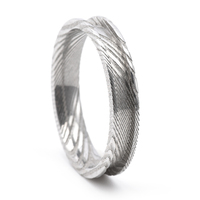 Hochwertiger 4mm 6mm 8mm Blanko-Ring Einzelner Gerillter Damaszener Stahlring-Kern für Männer Frauen DIY Hochzeit Jubiläum Modeschmuck