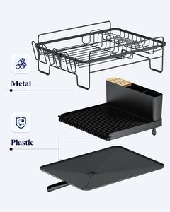 Grand égouttoir à vaisselle extensible multifonctionnel pour comptoir de cuisine, égouttoir à vaisselle antirouille - Product Image 6