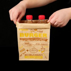 Sac en papier kraft brun personnalisé ZJPACK pour la restauration rapide, sans poignée, pour les plats à emporter avec impression personnalisée - Product Image 6