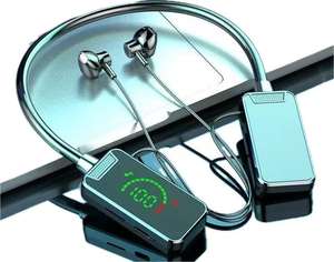 <span class=keywords><strong>Écouteur</strong></span>s <span class=keywords><strong>sans</strong></span> <span class=keywords><strong>fil</strong></span> JL à tour de cou avec LED, étanches IPX5, chargement Type-C, réduction active du bruit 5.4, affichage numérique - Product Image 1