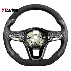 Volant en cuir suédé italien personnalisé YTcarbon pour New <span class=keywords><strong>Caddy</strong></span> Crafter California, pièces automobiles modifiées, accessoires intérieurs de voiture - Product Image 3