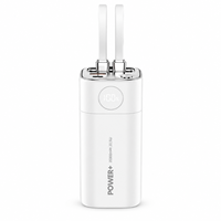 Batterie externe 20000mAh avec câbles doubles intégrés, charge rapide 22.5W, batterie portable pour les voyages et l'usage quotidien