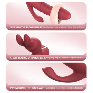 Venta caliente Estimulación retráctil Vibrador de silicona Estimulador de punto G Masturbación Juguetes sexuales Consolador vibrador impermeable - Product Image 4