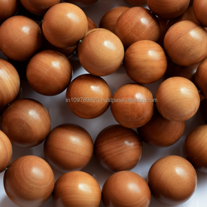 Perles de bois de santal écologiques de haute qualité avec parfum boisé doux 50 ++ ans pour chapelets et colliers bouddhistes - Product Image 1