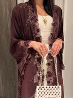 Robe longue Abaya en dentelle exquise sur mesure Loriya pour femmes musulmanes, style Dubaï, tenue de soirée modeste