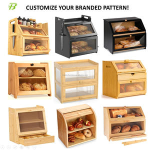 Hot Nhà Bếp Truy Cập Lớn 1 2 Hai Lớp Bằng Gỗ Bánh Mì Bin Bằng Gỗ Tre Bánh Mì Hộp Lưu Trữ Với Ngăn Kéo Giá Rẻ Đơn Giản Tre Bánh Mì Hộp - Product Image 2