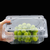 Boîte d'emballage de fruits à clapet en plastique PET transparent de qualité alimentaire et de haute qualité avec couvercle pour emballage de fruits de mer et de légumes frais