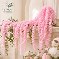 Guirlandes de glycine suspendues YM, fleurs artificielles en soie de glycine de haute qualité, réutilisables pour arche de mariage, plafond, décoration d'événements, vente en gros