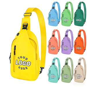 Sac banane tendance et durable, sac à bandoulière, sac de poitrine, grande capacité, imperméable, en polyester, avec fermeture éclair, portable, personnalisable - Product Image 1