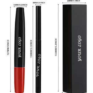 HK Private Label OEM ODM 3Pcs Lip Kit Lip Liner Lip Glaze <b>Lipstick</b> Vegan Waterproof Long Lasting <b>Custom</b> Logo - Product Image 2