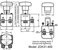 Bouton de déconnexion d'alimentation CC d'urgence ZDK31-400, interrupteur de coupure de batterie à charge lourde 400A pour système d'alimentation de chariot élévateur et de voiturette de golf