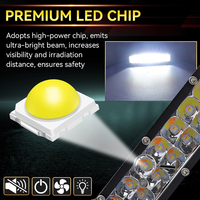 Rampe de toit LELANPU Whip Blixtljus pour véhicule UTV, rampes de 8 pouces, projecteurs tout-terrain, barre lumineuse LED auxiliaire externe pour FJ Cruiser