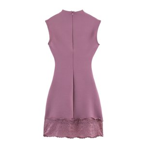 PB&ZA Femme 2026 Nouvelle Collection Printemps <span class=keywords><strong>Robe</strong></span> Courte <span class=keywords><strong>Chic</strong></span> et Tendance en <span class=keywords><strong>Dentelle</strong></span> Élastique Vintage Sans Manches Robes Féminines Vestidos <span class=keywords><strong>Robe</strong></span> Mujer - Product Image 3