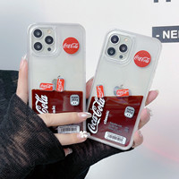 Casing ponsel desain kreatif untuk iPhone 16 Pro Max 15 14 13 12 11, casing pasir apung cair Cola mengambang