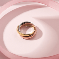 Bague lisse en acier inoxydable multicolore Bague simple et unie